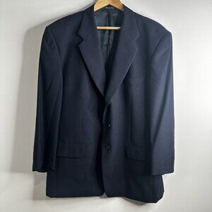 Ermenegildo Zegna Gianni Blazer Mens 56EU Navy Blue Wool Trofeo Italy Sport Coat